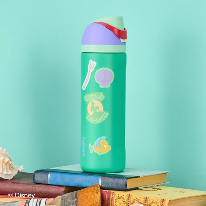 Owala Disney Princess FreeSip Insulated Stainless Steel Water Bottle with Straw for Sports and Travel, BPA-Free Sports Water Bottle, 24 oz, Ariel Owala