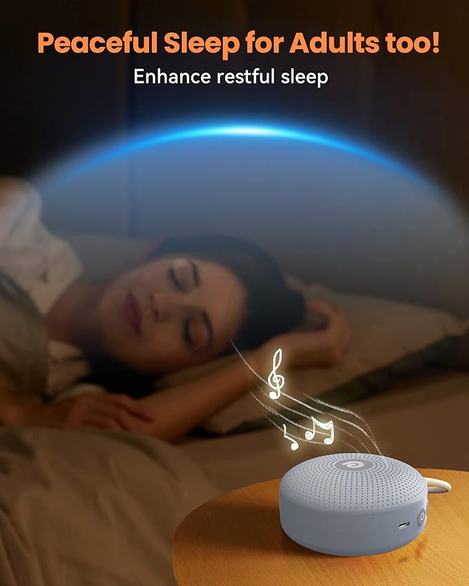 Dreamegg White Noise Machine - Portable Sound Machine for Baby Adult, Features Powerful Battery, 21 Soothing Sound, Noise Canceling for Office & Sleeping, Sound Therapy for Home, Travel(2Light Blue) - Bloomnest
