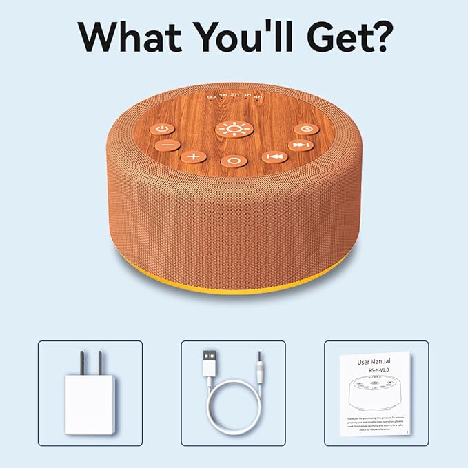 Sleep Sound Machine White Noise Machine with 30 Non Looping Sounds 12 Night light Colors with 5 Timers 36 Adjustable Volume Memory Function Brown Noise Machine for Baby kid Adult & Home Nursery Travel - Bloomnest