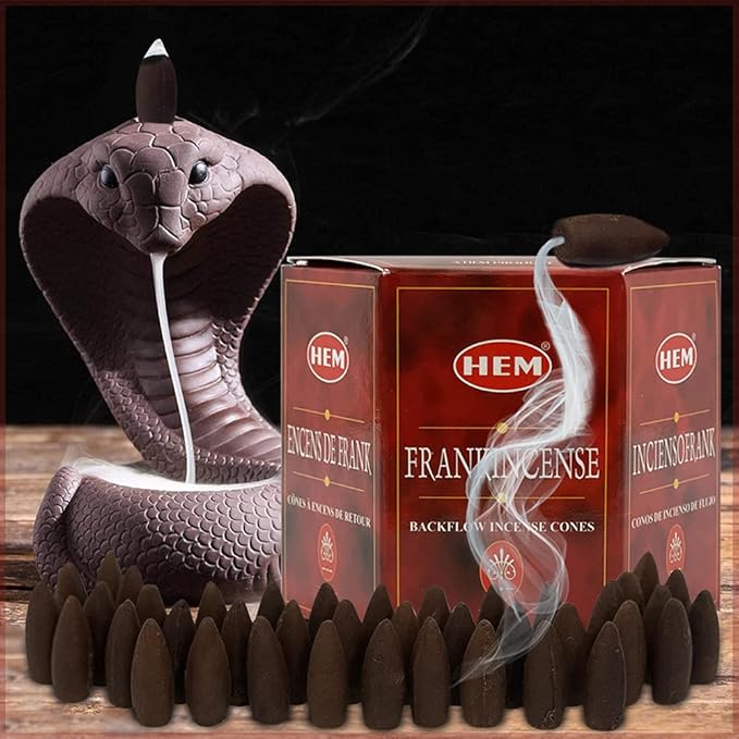 Frankincense Backflow Incense Cones for Inscent Waterfall Aromatic Insent Smoke Fountain Haze Falls