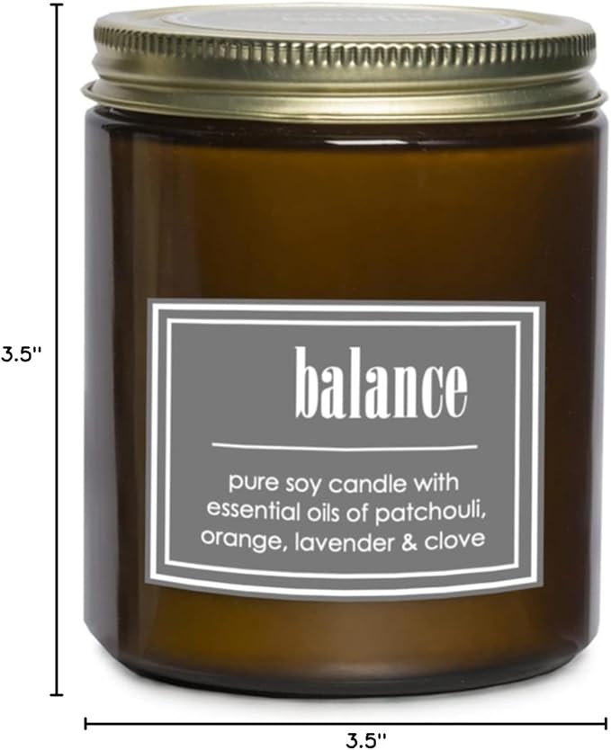 ECO CANDLE CO. Essentials Candle, Balance, 8 oz. - Scents of Patchouli, Orange, Lavender, & Clove - 100% Soy Wax, No Lead, Hand Poured, Phthalate Free, Midwest Grown Soybeans, All Natural Wicks - Bloomnest