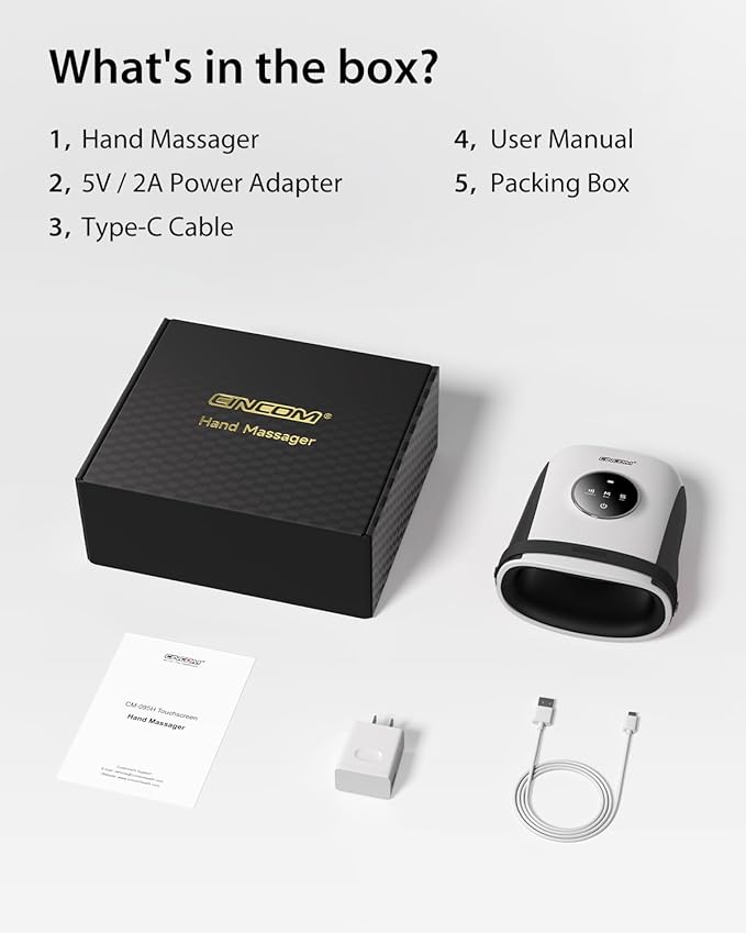 CINCOM Hand Massager with Heat and Compression, Finger and Palm Massage Machine for Pain Relief, Arthritis and Improved Circulation, Gifts for Women (Crow)