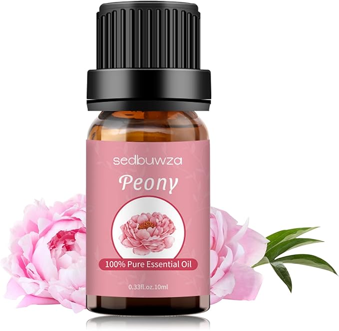 Sedbuwza Peony Essential Oil, Pure Organic Peony Fragrance Oil for Diffuser, Humidifier, Soap, Candle, Perfume Sedbuwza