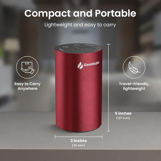 LiteMist Cold Air Essential Oil Diffuser – Waterless Nebulizing Aroma Diffuser, USB-C Cordless 2000mAh Battery, Aluminum Portable Scent Diffuser for Home Office Car, 0.7oz / 20ml - Bloomnest