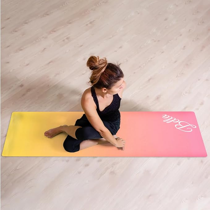 Custom Name Yoga Mat,Personalized Travel Yoga Exercise Mat,Non Slip,Perfect for Kids & Adults,Gradient Color E Series - Bloomnest