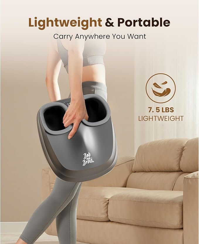 BOB AND BRAD Foot Massager with Heat and Remote,FSA HSA Eligible,Shiatsu Deep Kneading Electric Feet Massager Machine for Plantar Fasciitis, Men Size 12