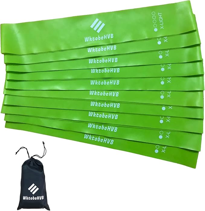 Resistance Loop Exercise Bands-5/10 Pack-10/12 Inch Stretch Bands for Working Out with Carry Bag-Elastic Bands for Physical Therapy, Rehab, Yoga, Pilates and Strength Training at Home or Gym - Bloomnest