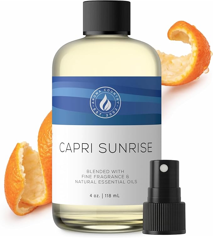 Aroma Country Capri Sunrise Diffuser Oil - Volcano Inspired - Luxury Essential Oils for Diffuser Refill & Air Freshener Room Spray, Long-Lasting, Natural Home Fragrance for Scent Machines (4 Fl oz) - Bloomnest