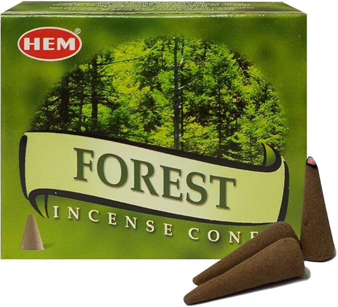 TRUMIRI Incense Cone Holder Bundle with Hem Forest Incense Cones - Pack of 6 (Approx 60 Cones) TRUMIRI