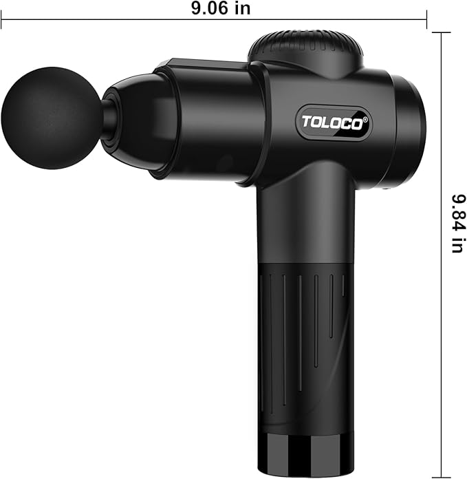 TOLOCO Massage Gun, Deep Tissue Back Massage for Athletes for Pain Relief, Percussion Massager with 10 Massages Heads & Silent Brushless Motor, Gifts for Fathers Day, Black - Bloomnest
