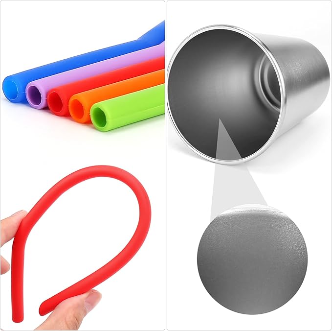 5Pack Kids Cups with Straws and Lids Spill Proof, 12oz Toddler Straw Cups with Colorful Silicone Sleeves, Unbreakable Stainless Steel Water Tumblers for Cold & Hot Drinks - Bloomnest