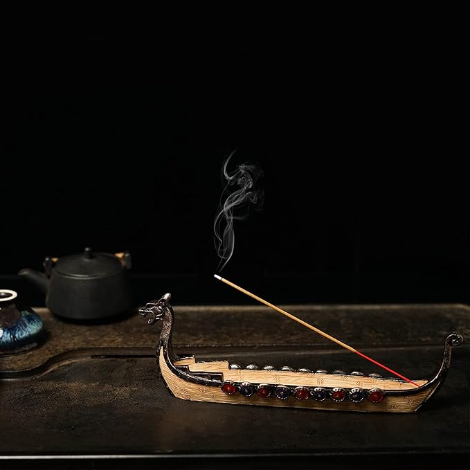 Retro Dragon Incense Holder Incense Burners Dragon Boat Incense Stick Holder Hand Carved Carving Censer Ornaments Cool Room Decor Awesome Gift