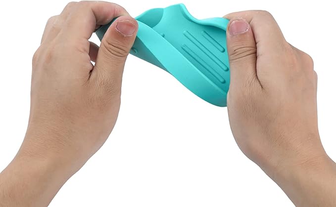 Silicone Bathroom Soap Dishes with Drain Spout-Bathroom and Kitchen Sink Organizer,Sponge Holder,Dish Soap Tray,Perfect for Dispenser,Scrubber,Bottle,Cup on Sink or Counter-Mint 4.9"×3.2" - Bloomnest