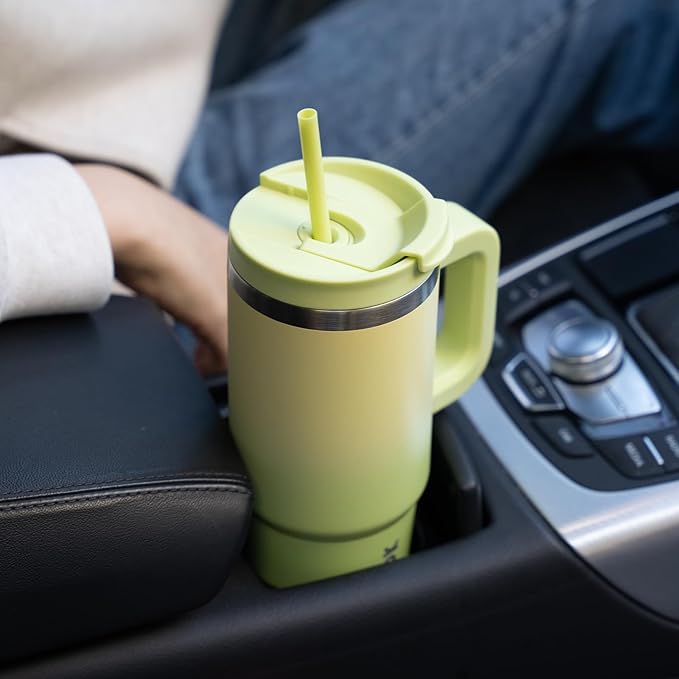 BJPKPK Tumbler With Handle 30 oz Stainless Steel Insulated Tumbler With Lid And Straw For Water Or Ice Coffee,Lavender Green - Bloomnest