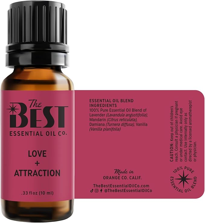 The Best Love + Attraction Essential Oil Blend- Premium Grade- 100% Pure & Natural for Aromatherapy, Diffuser, Spa, Massage, Air Freshener- 10 ml (.33 fl oz) - Bloomnest
