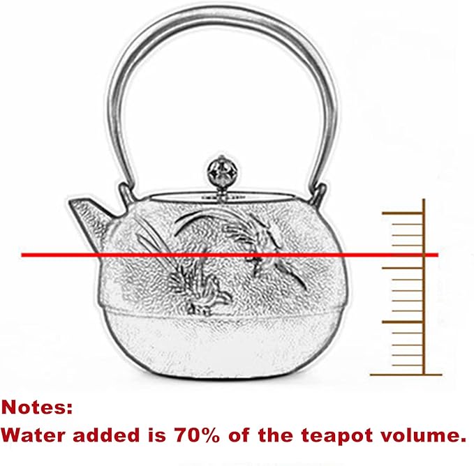 26 oz Japanese Cast Iron Teapot Cup Set Tea Kettle Maker Tetsubin with Infuser and Trivet, Black with Plum Blossom (Black Plum & Bamboo) - Bloomnest
