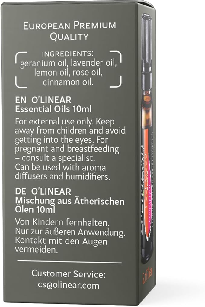 Premium 10 ml Aromatherapy Essential Oil Blend Therapeutic Grade - Happy & Relaxing Scent for Diffuser & Humidifier with Lavender, Rose, Lemon, Cinnamon, Geranium Sunny Mood Cheer Up Happiness Aroma - Bloomnest