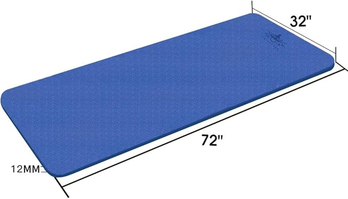 Hatha Yoga Extra Thick TPE Yoga Mat - 72"x 32" Thickness 1/2 Inch -Eco Friendly SGS Certified - With High Density Anti-Tear Exercise Bolster For Home Gym Travel & Floor Outside - Bloomnest