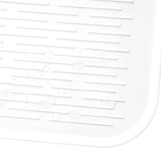 Silicone Dish Drying Mat for Multiple Usage,Easy clean,Eco-friendly,Heat-resistant Silicone Mat for Kitchen Counter or Sink,Refrigerator or Drawer Liner White 5XL 36inches x 18inches - Bloomnest