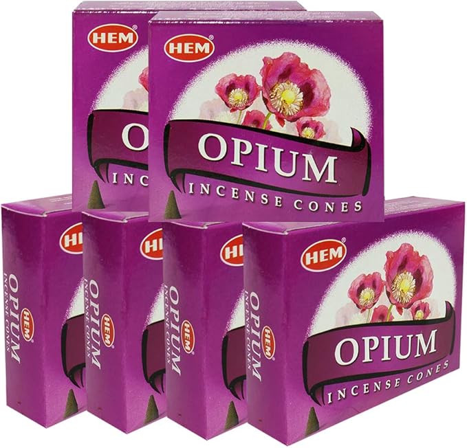 TRUMIRI Incense Cone Holder Bundle with Hem Opium Incense Cones - Pack of 6 (Approx 60 Cones) TRUMIRI