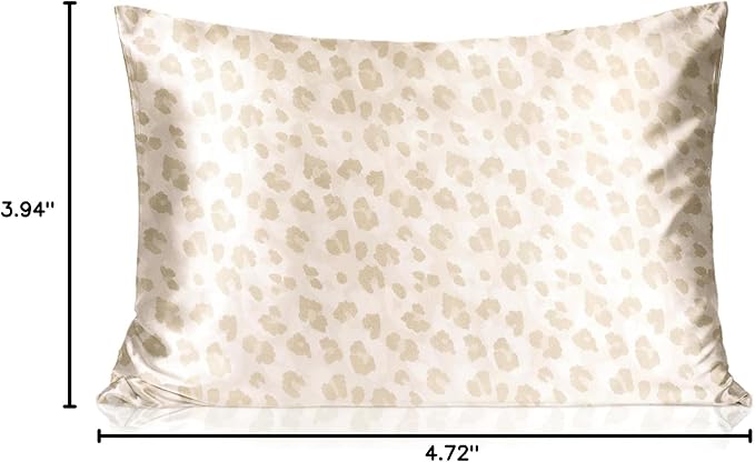 Yanibest 2 Pack Leopard Satin Pillowcase, Silk Pillow Cases for Hair and Skin with Zipper, Standard Pillow Cases Set of 2 for 20"x26", Exquisite Packaging for Women Men - Bloomnest