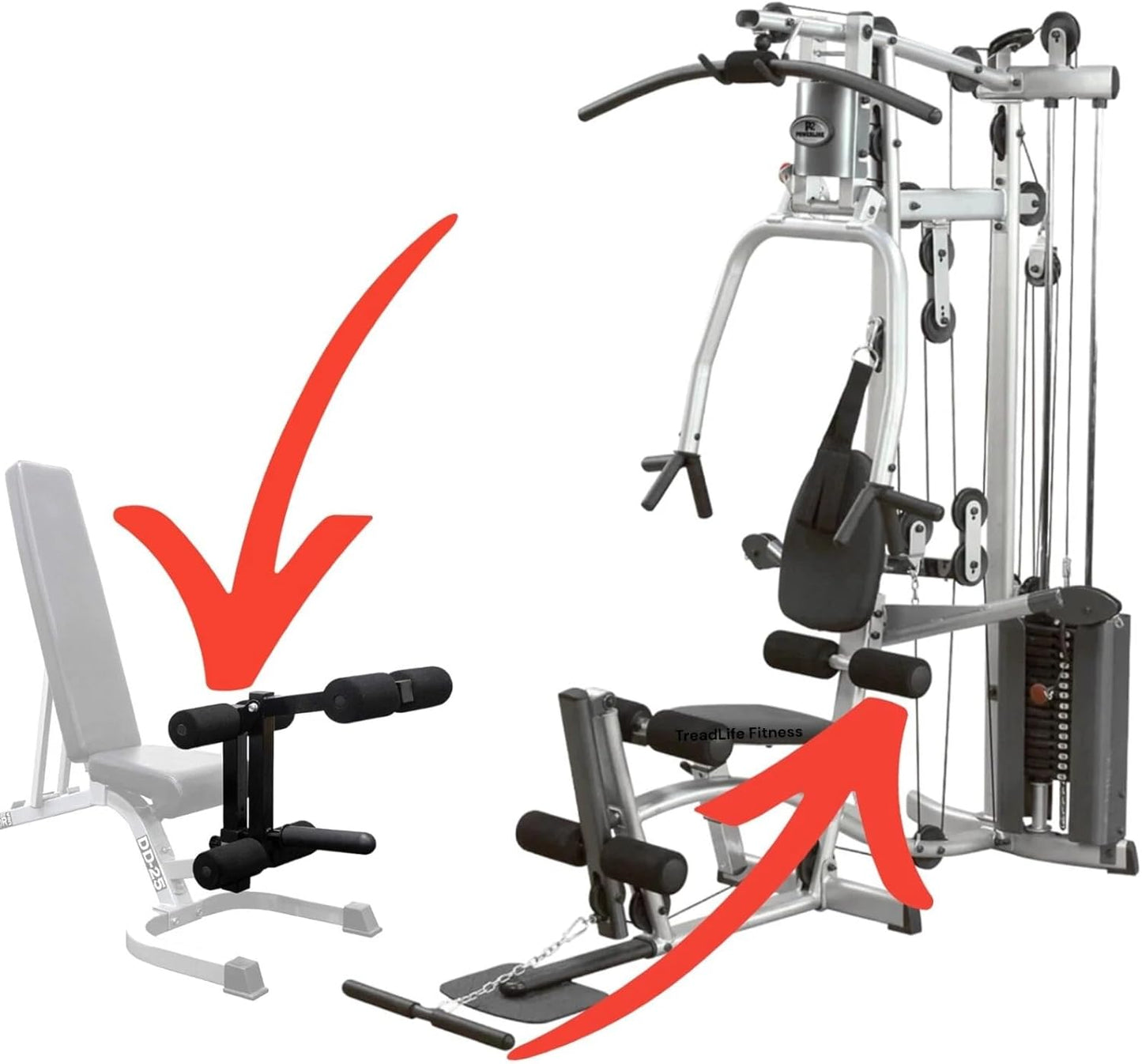 Treadlife Fitness Replacement Foam Roller Pad for Gyms and Leg Extensions (Size: 8"x4"x1") - Qty: 2