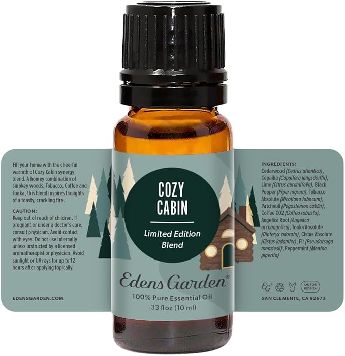 Edens Garden Cozy Cabin Essential Oil Blend- 100% Pure Premium Grade, Undiluted, Natural, Therapeutic, Aromatherapy, The Best for Diffusing, Candle, Laundry, Humidifiers 10 ml (.33 fl oz) - Bloomnest
