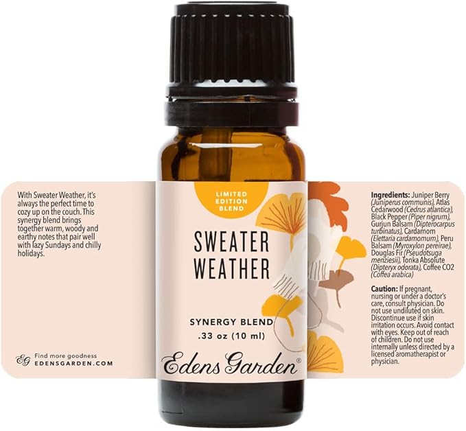 Edens Garden Sweater Weather Essential Oil Blend- 100% Pure Premium Grade, Undiluted, Natural, Therapeutic, Aromatherapy, The Best for Diffusing, Candle, Laundry, Humidifiers 10 ml (.33 fl oz) - Bloomnest