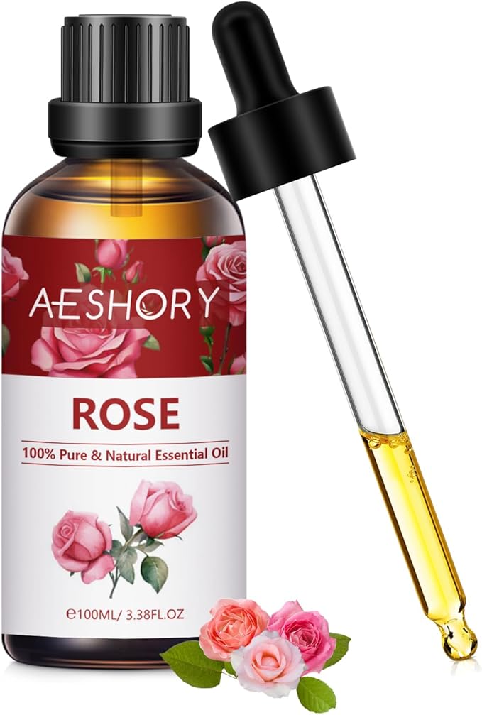 Rose Essential Oils 3.38FL.OZ - Aromatherapy Essential Oils for Diffusers for Home, Rose Scented Oils for Massage, Soap Candle Making Scents - 100ML - Bloomnest