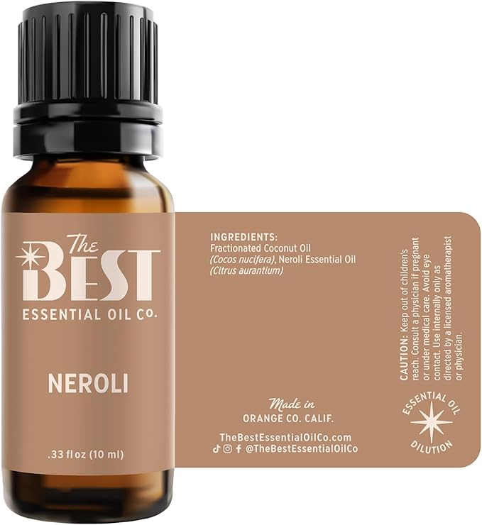 The Best Neroli Essential Oil Premium Grade- Diluted in Fractionated Coconut Oil for Aromatherapy, Spa, Massage- 10 ml (.33 fl oz) - Bloomnest