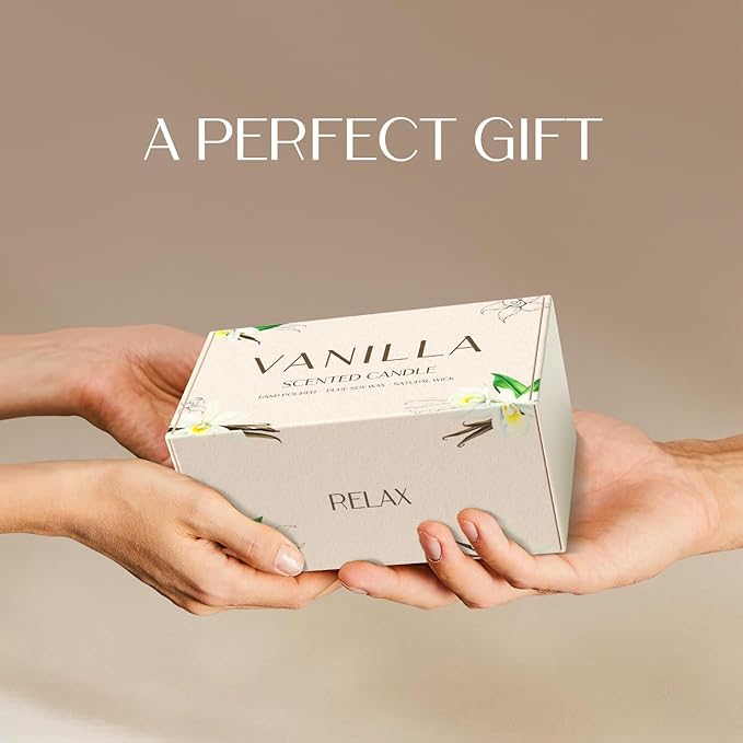 Vanilla Candle, Soy Candles for Women, Soy Candles for Home Scented, 2 Pack Aromatherapy Candle Gift Set for Relaxing, Stress Relief & Home Decor - Bloomnest