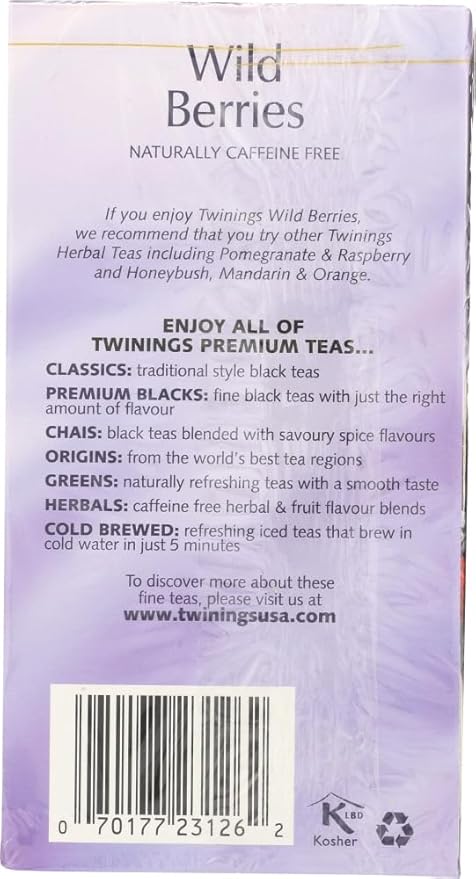Twinings of London Wild Berries Herbal Tea Bags, 20 Count - Bloomnest