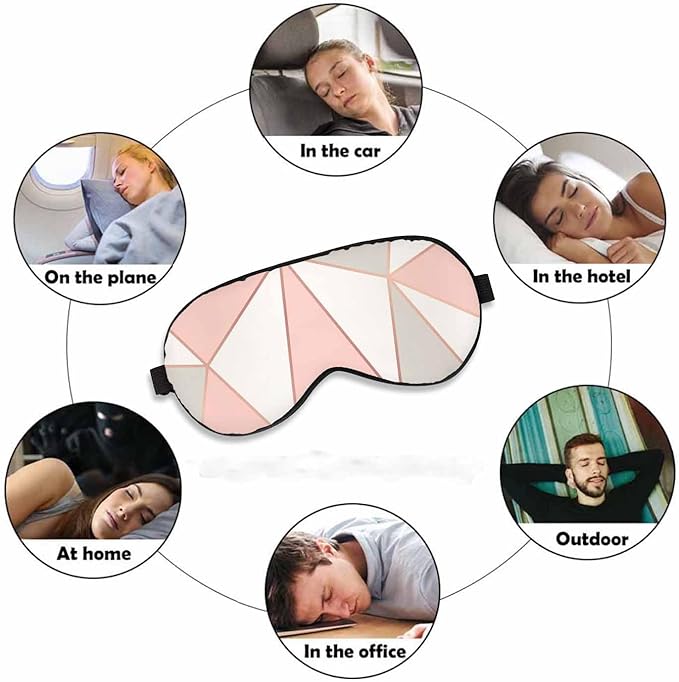 Polygonal Sleep Eye Mask Rose Gold Frames Men Women Sleep Mask with Adjustable Strap Eye Cover Eye Shade for Travel, Nap,Meditation - Bloomnest