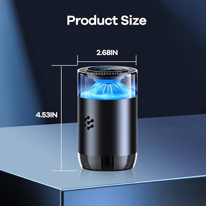 Smart Car Air Freshener, Automatic Car Air Freshener Diffuser with Ambient Light, Car Diffuser with 2 Essential Oil Box, Aromatizante Para Carro, Car Fresheners Long Lasting (2 Essential Oil Box) - Bloomnest