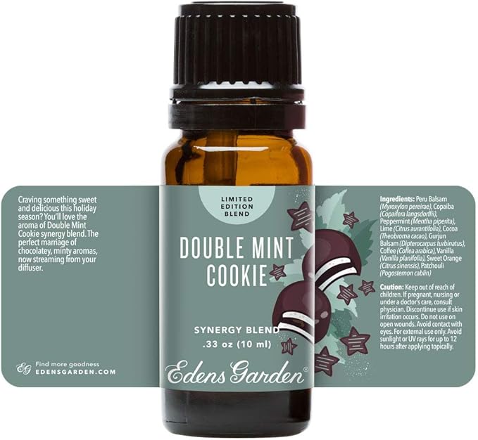 Edens Garden Double Mint Cookie Essential Oil Blend- 100% Pure Premium Grade, Undiluted, Natural, Therapeutic, Aromatherapy, The Best for Diffusing, Candle, Laundry, Humidifiers 10 ml (.33 fl oz) - Bloomnest