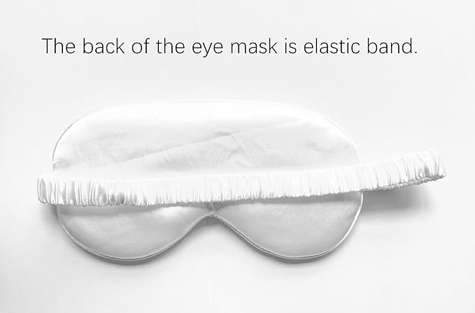 Silk Eye Mask for Sleeping - Satin Eye Cover with Silk Storage Bag White - Bloomnest