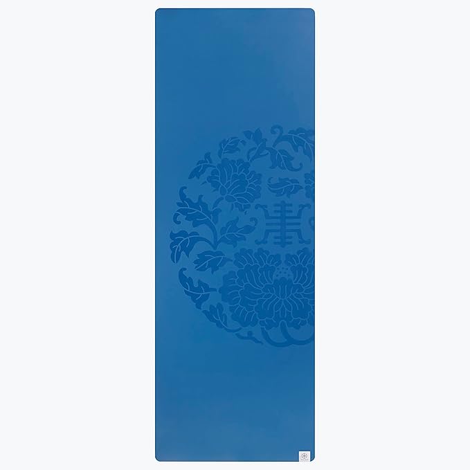 Gaiam Dry-Grip Yoga Mat - 5mm Thick Non-Slip Exercise & Fitness Mat for Standard or Hot Yoga, Pilates and Floor Workouts - Cushioned Support, Non-Slip Coat - 68 x 24 Inches - Bloomnest