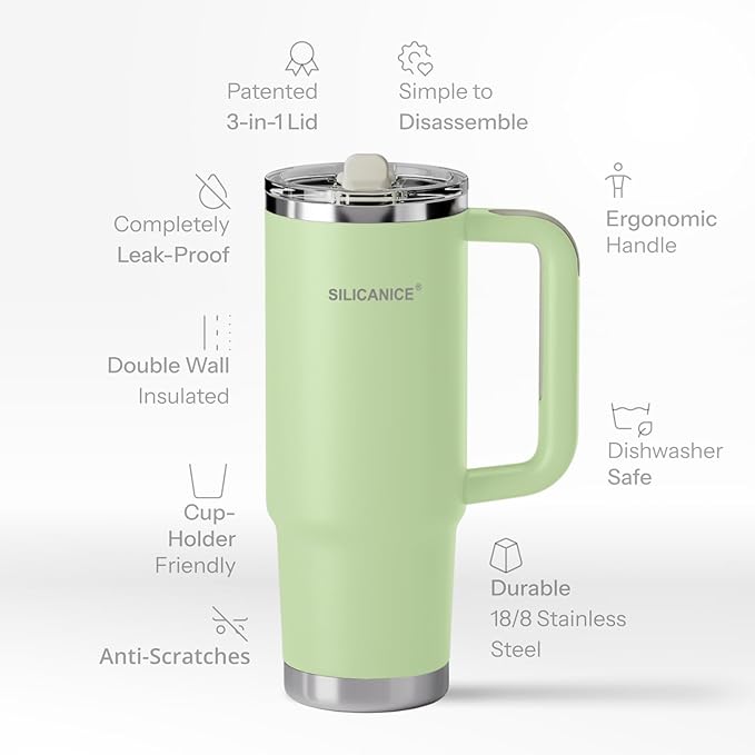 Easy Clean Pro Tumbler - 30 oz Water Bottle with Handle & Quick-Disassemble Flip Straw, Leak Resitance,Double Wall Insulated Stainless Steel, Dishwasher Safe, BPA-Free,Gifts for Women & Men - Bloomnest