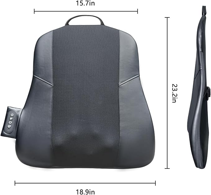 Back Massager for Pain Relief Deep Tissue, Ultrathin Rolling Up and Down Full Back Massage with Heat, 4D Shiatsu Kneading, Shoulder Massager, Extended Widened Design for Home, Office, Car Use, Black - Bloomnest