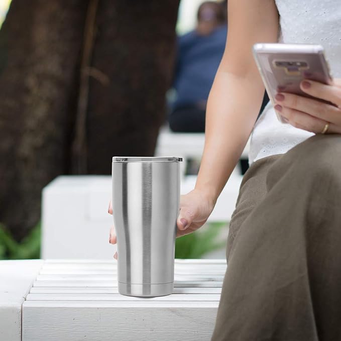 DOMICARE 20oz Tumbler with Lid Stainless Steel Tumblers Bulk, Double Wall Vacuum Insulated Coffee Travel Mug, 1 Count (Pack of 1) Stainless Steel - Bloomnest