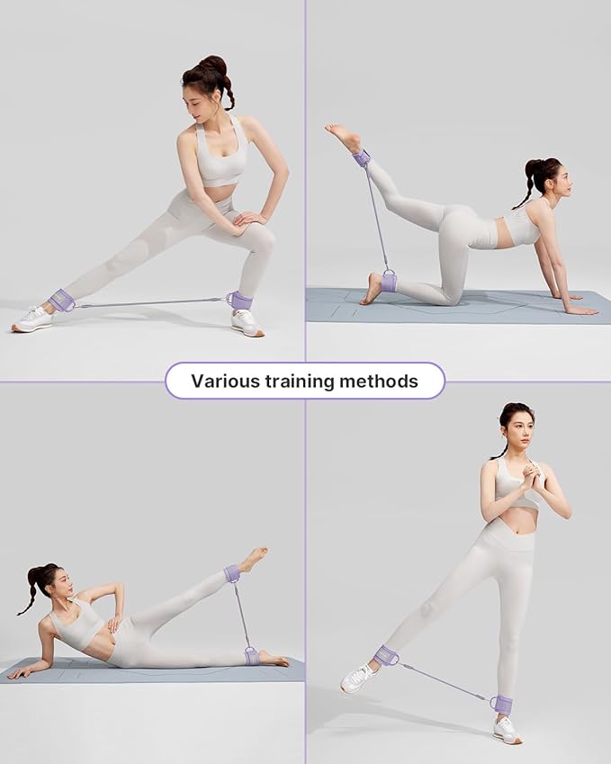 YOTTOY Ankle Resistance Bands with Cuffs, Adjustable Ankle Straps for Leg & Glute Workout, Butt Exercise Bands for Cable Machines Women, Perfect for Hip Fitness & Booty Training - Bloomnest