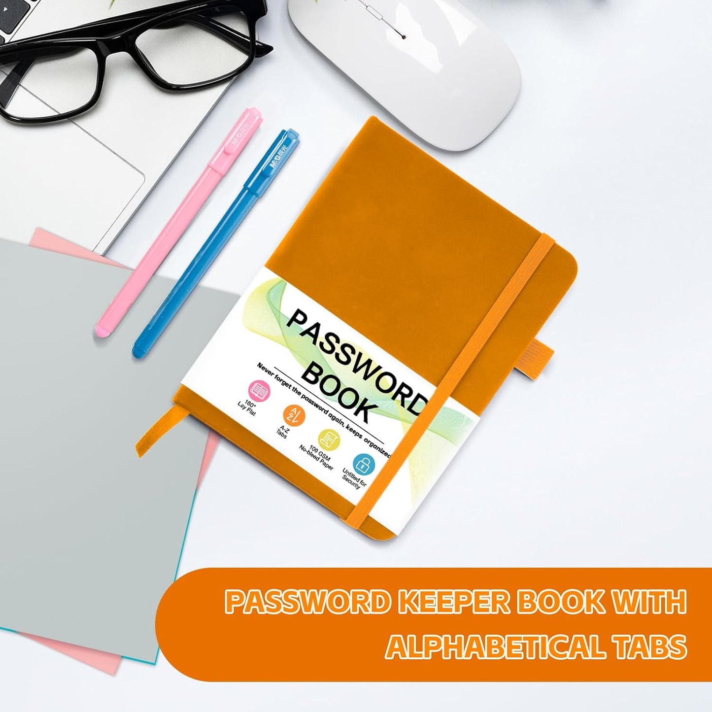 Password Keeper Book with Alphabetical Tabs,4.3"x5.7" Small Password Books for Seniors Password Notebook for Internet Website Address Log in Detail
