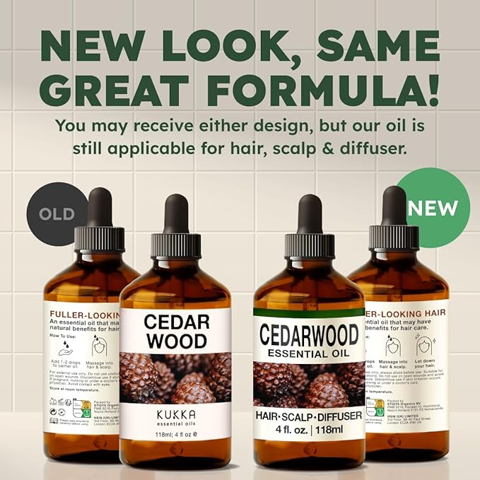 KUKKA Cedarwood Essential Oils - 4 Fl Oz - for Hair, Skin, Diffuser, Aromatherapy & DIY Soap Making Scent - Bloomnest