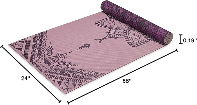 Gaiam Yoga Mat - Premium 6mm Print Reversible Extra Thick Non Slip Exercise & Fitness Mat for All Types of Yoga, Pilates & Floor Workouts (68" x 24" x 6mm Thick) - Bloomnest