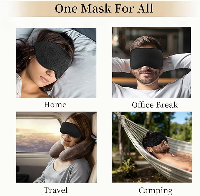 Sleep Mask for Side Sleeper, 3D Contoured Blackout Sleeping Mask,Breathable Sleep Masks for Women Men,Eye Masks for Sleep,Adjustable Eye Cover Blindfold with lash Extensions for Trave,Nap,Night Work - Bloomnest