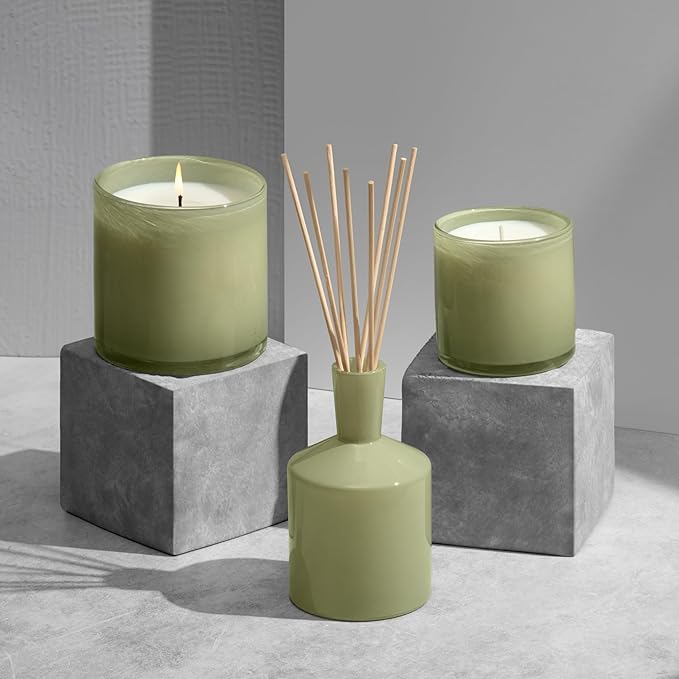 LAFCO New York Classic Reed Diffuser, Wild Honeysuckle - 6 oz - Up to 3 Months Fragrance Life - Reusable Glass Vessel - Natural Wood Reeds - Made in The USA - Bloomnest