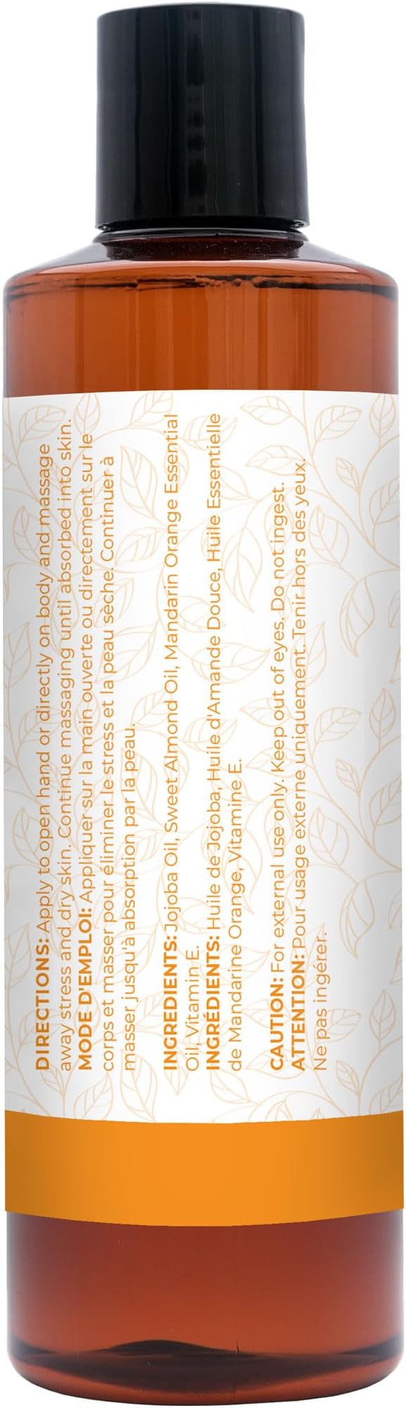 Mandarin Massage Oil for Massage Therapy, Body Oil Made with Pure Mandarin Essential Oil for Skin, Jojoba Oil, Sweet Almond Oil, Vitamin E, Relaxing Gifts for Women - Bloomnest