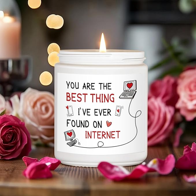 MOASITN Candles for Women Men, Valentines Day, Birthday, Anniversary Romantic & Funny Candle for Girlfriend, Boyfriend, Wife, Friends, Best Thing I Found on The Internet Scented Candles for Her Him - Bloomnest