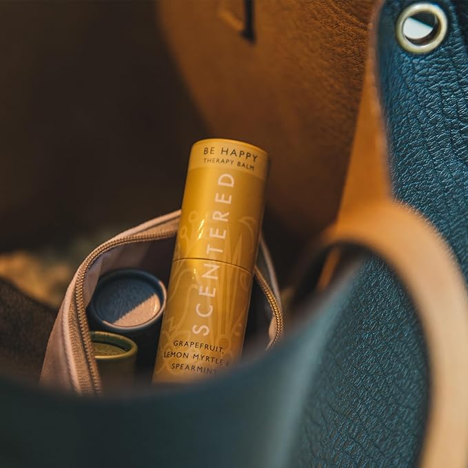 Scentered Aromatherapy Balm Stick Duo for Stress Relief & Positivity - Roll On Essential Oil Blends of Grapefruit, Lemon, Chamomile - Aromatherapy Gifts for Women - De-Stress & Happy - Bloomnest
