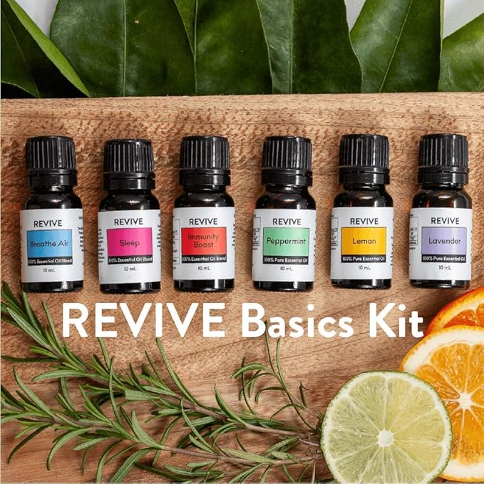 Aromatherapy Kits by Revive Essential Oils - 100% Pure Therapeutic Grade, Diffuser, Massage, Aromatherapy (Basics Kit) - Bloomnest